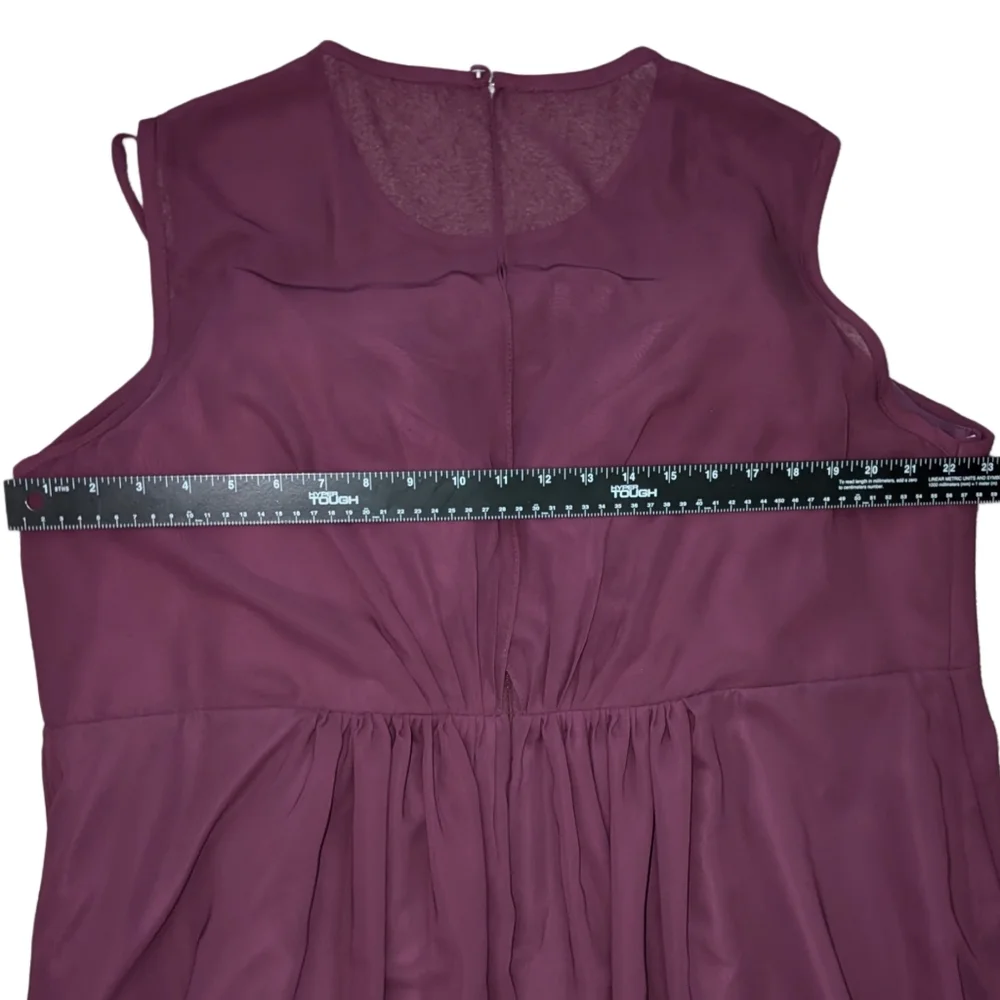 NWT Duntery Purple Chiffon Floor Length Bridesmaid Dress, Plus Size 24 - Picture 11 of 13